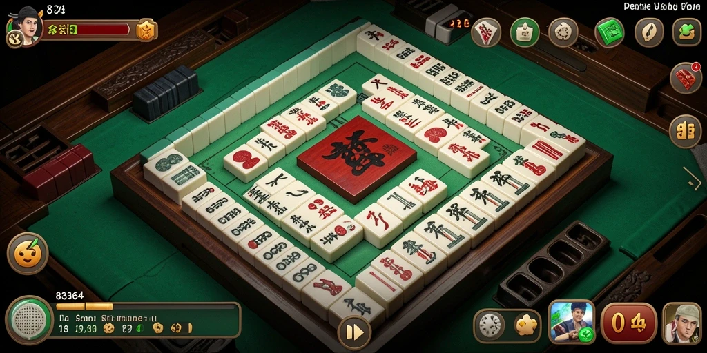 Screenshot utama menampilkan tampilan gameplay Mahjong yang menarik.
