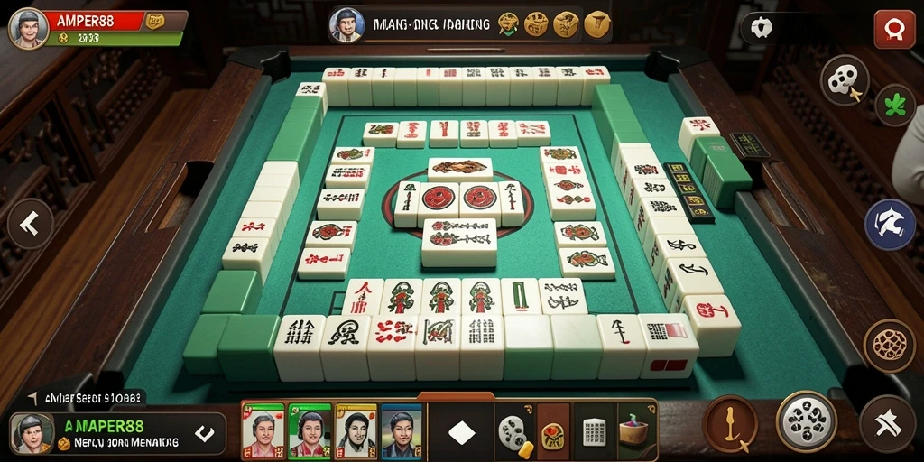 Tangkapan layar gameplay Mahjong yang seru di AMPER88.