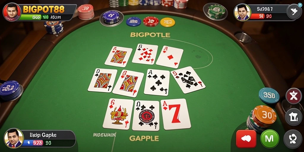 Tampilan menarik dari gameplay Gaple di BIGPOT88.