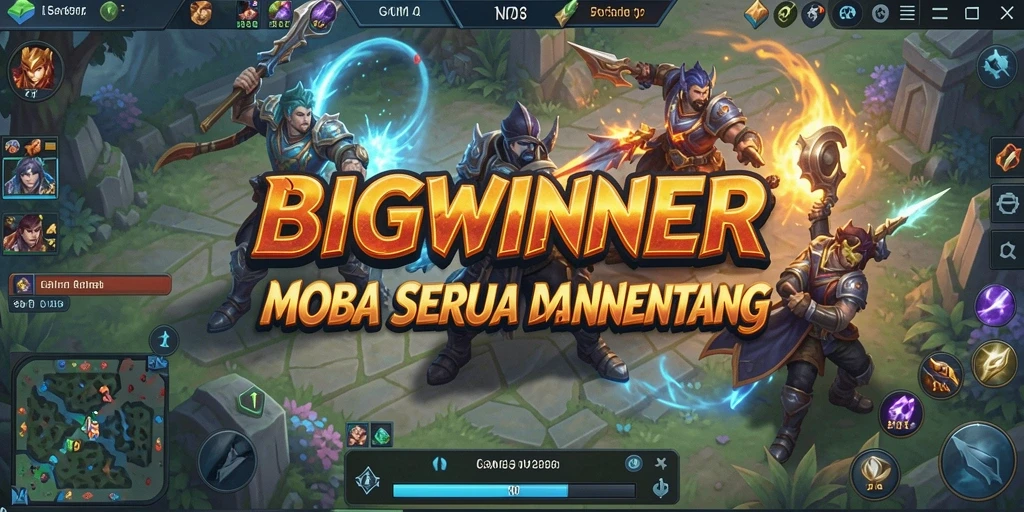 Gameplay seru dalam BIGWINNER dengan aksi MOBA yang menegangkan.