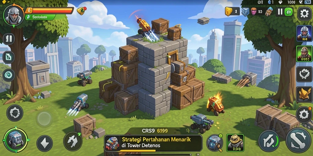 Gameplay CRS99 yang mendebarkan dalam mode Tower Defense.