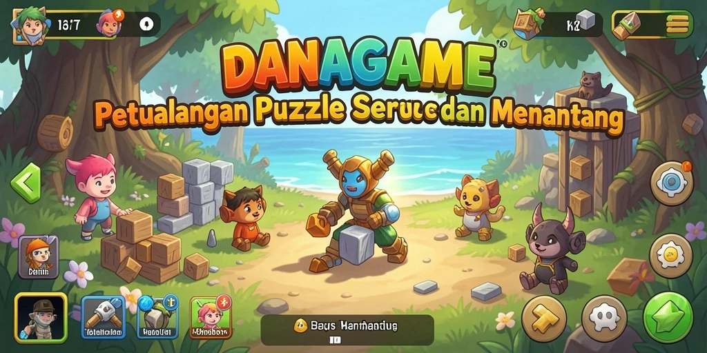 Tampilan gameplay menantang dari DANAGAME yang penuh warna.