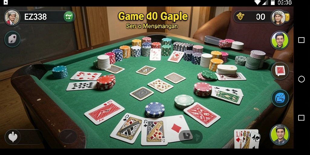 Tampilan visual menarik dari gameplay Gaple EZ338.
