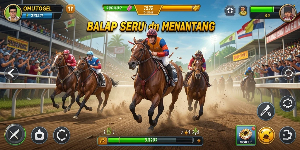 Tampilan seru dari gameplay balap di OMUTOGEL.