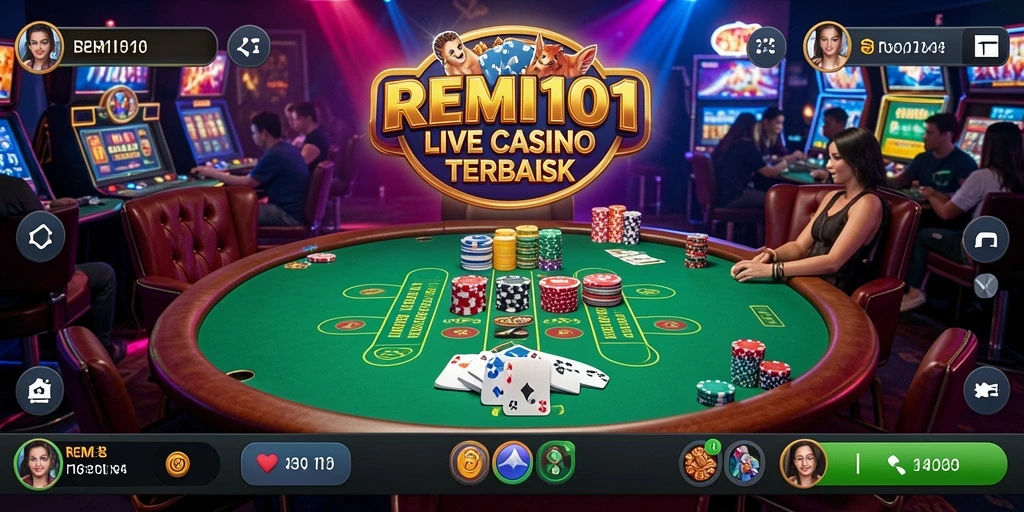 Screenshot gameplay Live Casino pada aplikasi REMI101 yang seru dan menarik.