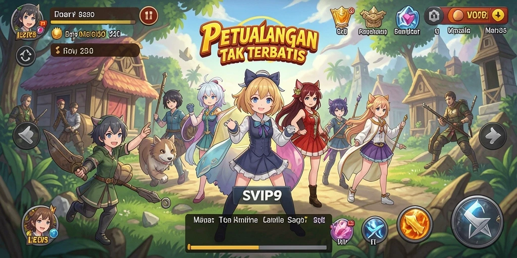 Tampilan menarik dari gameplay SVIP9 yang penuh aksi Anime.