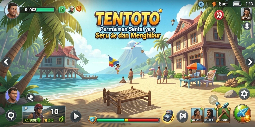 Tampilan gameplay TENTOTO yang menghibur dan interaktif.